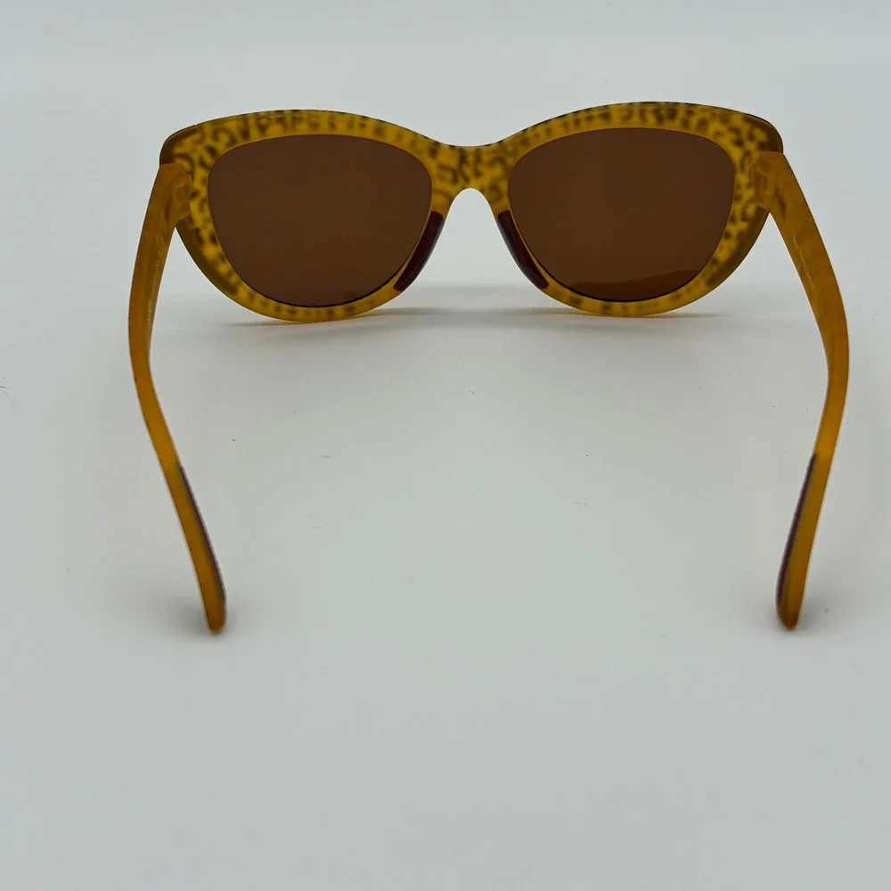 Goodr Runway Sunglasses Its Not A Cheetah Yellow Leopard Print Brown Lens